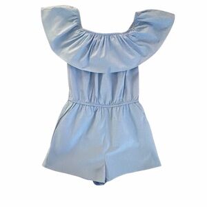 NWT- Light Blue Girls' Off-Shoulder Romper
